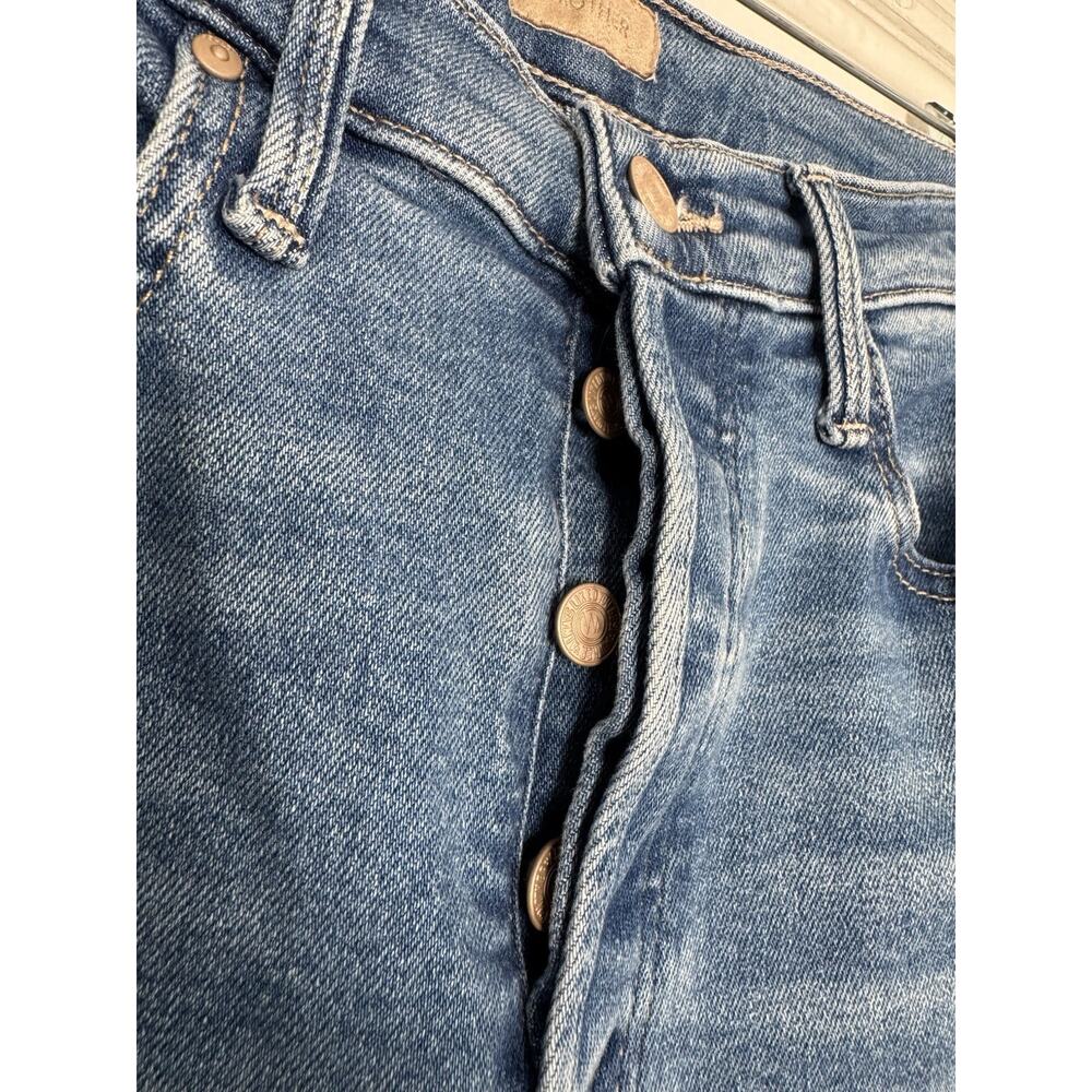 Mother Tomcat Swisher Sneak Fray Jeans Size 28 Blue Wide Leg Poppin' Wheelies - Picture 5 of 16